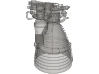 Saturn V F1 Rocket Engine 3D Model