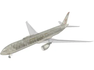 Boeing 777-300 Etihad 3D Model