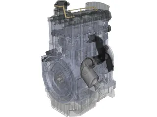 3 Cylinder Engine 3D Model