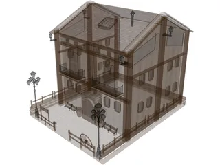 Wooden House 3D Model