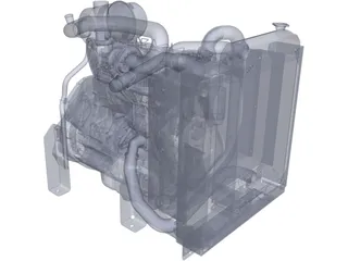 JCB444 TCA Tier III Engine 3D Model