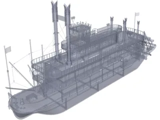 Steam Ship 3D Model