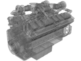 Cummins QSK60 V16 Engine 3D Model