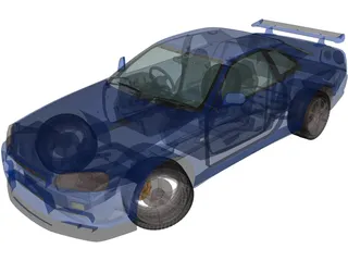 Nissan Skyline GTR R34 3D Model