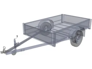 Box Trailer 7x5ft 3D Model