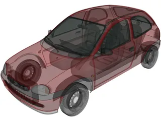 Opel Corsa 3-door (1998) 3D Model