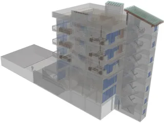 Offices and Apartments 5 Story 3D Model