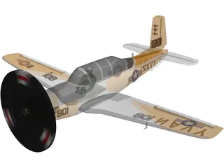 Beechcraft T-34C Turbo Mentor 3D Model