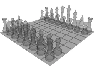 Chess Board 3D Model