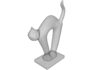 Abstract Cat Statue 3D Model