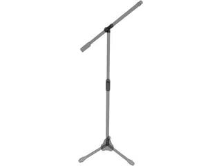 Metal Microphone Stand With Boom 3D Model