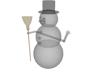 Waving Snowman 3D Model