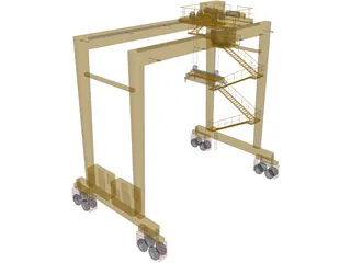 RTG Container Port Crane 3D Model