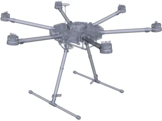 DJI M600 Drone 3D Model