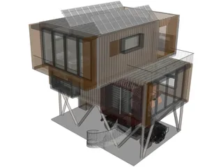 Shipping Container Home 3D Model