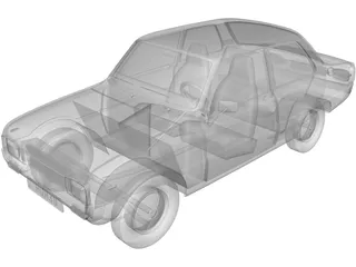 Mazda 1000 2-Door Sedan (1973) 3D Model