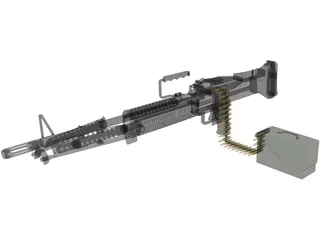 M60 Machine Gun 3D Model