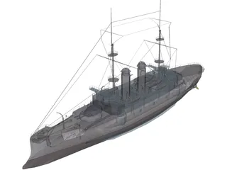 Mikasa Battleship 3D Model