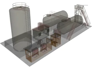 Petrol Factory 3D Model