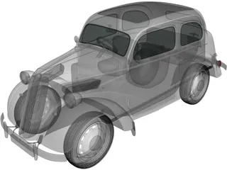 Ford Anglia E494A 2-door Saloon (1949) 3D Model