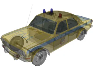 GAZ-24 Volga Soviet Police (1967) 3D Model