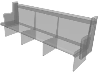 Church Bench 3D Model