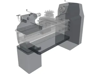 Industrial Lathe 3D Model