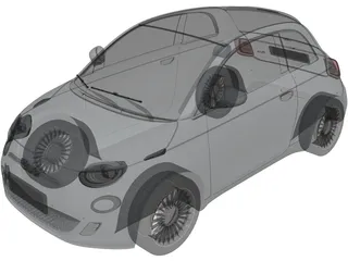 Fiat 500 Elettrica Cabrio (2021) 3D Model