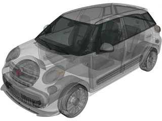 Fiat 500L (2013) 3D Model