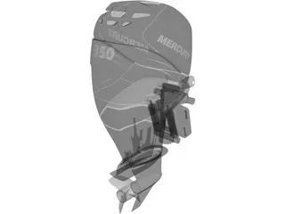 Mercury 350 Outboard Engine 3D Model