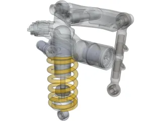 Ohlins TTX Shock Ducati 1198 3D Model