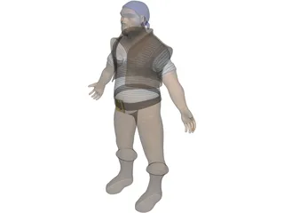 Muscular Pirate 3D Model