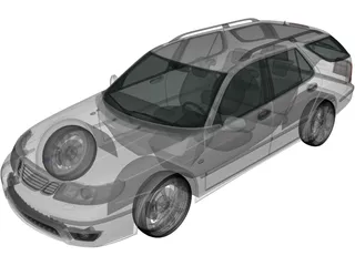 Saab 9-5 Aero Wagon (2005) 3D Model