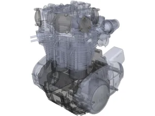 Yamaha XS650 Engine 3D Model