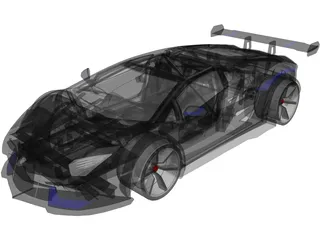 Lamborghini Aventador [Tuned] 3D Model