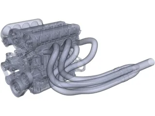 Engine 2L 4-cylinder 3D Model