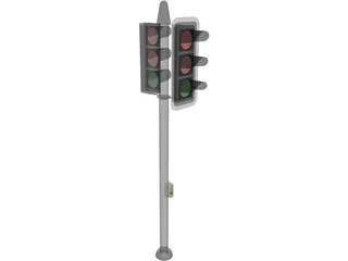 Short Traffic Light 3D Model