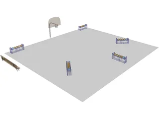 Basketball Court (3 Point Shootout) 3D Model