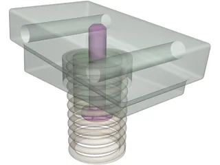 Double Bass Pedal Return Coil 3D Model