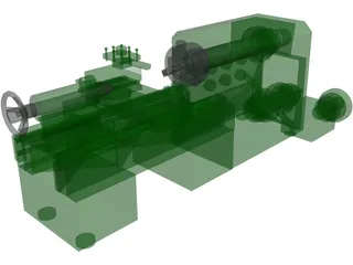 Large Horizontal Machine-Shop Lathe 3D Model