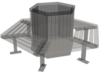 Hexagonal Bench 3D Model