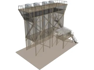 Grain Hopper 4x 3D Model