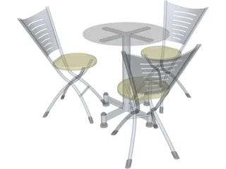 Table and Chairs 3D Model