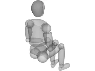 Seated Human Dummy 3D Model