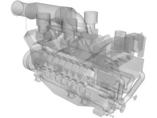 MTU 16V 595 TE70L Engine 3D Model