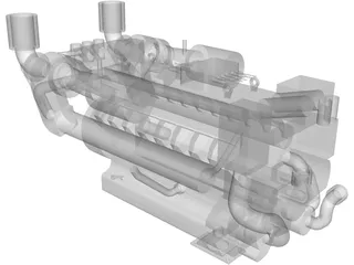 MTU 16V 2000 Engine 3D Model