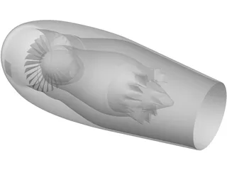 Pratt&Whitney 6124 Jet Engine 3D Model