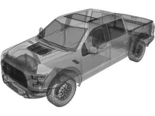 Ford F-150 Raptor Crew Cab (2017) 3D Model