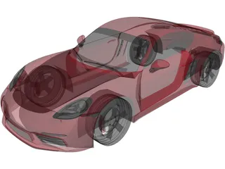 Porsche Cayman 718 S (2018) 3D Model