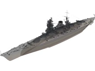 Amagi Japanese Battlecruiser 3D Model